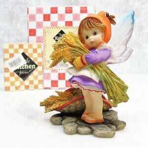 My Little Kitchen Fairies Wheat Harvest Fairie Girl Angel Fairy Figurine Box Vtg